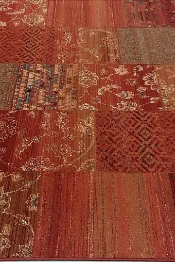 Luksuzni vuneni tepisi ROYAL PATCHWORK crveni