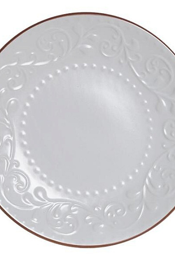 Desertni tanjur WHITE RELJEF 21x2,5cm bijeli