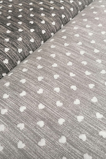 Dekorativna tkanina Naira srca siva