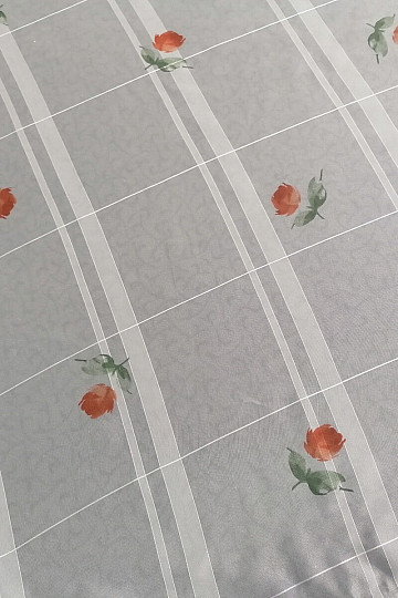 Lagana krem voile zavjesa - ruže