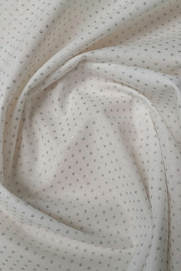 Pamučna tkanina PISANI točkasta srebrna