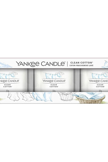 svijeća YANKEE CANDLE miris CLEAN COTTON SET 3 kom