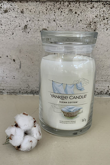 svijeća YANKEE CANDLE miris CLEAN COTTON GLASS LARGE 2 WICKS
