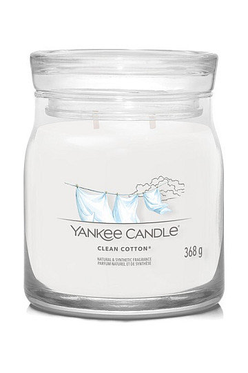 svijeća YANKEE CANDLE miris CLEAN COTTON GLASS MEDIUM 2 WICKS