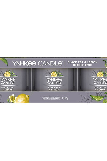 svijeća YANKEE CANDLE miris BLACK TEA &amp; LEMON SET od 3 kom