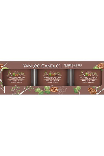 svijeća YANKEE CANDLE miris PRALINE &amp; BREZA SET 3 kom