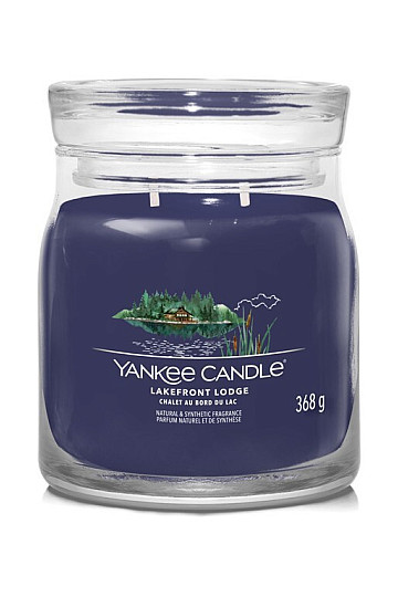 svijeća YANKEE CANDLE miris LAKEFRONT LODGE GLASS MEDIUM 2 fitilja