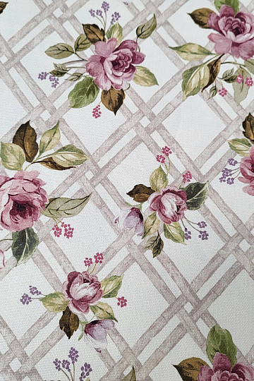 Dekorativna tkanina CASTLE ROSE GRID