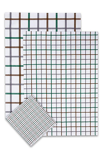 Jacquard kuhinjske krpe MIX CHECK GREEN