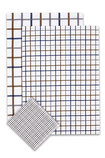 Jacquard ručnici MIX CHECK BLUE