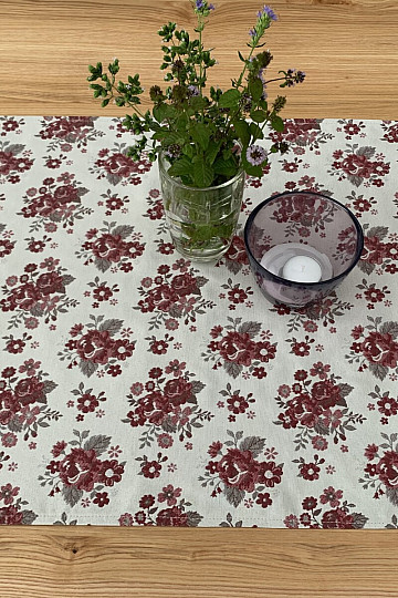 Stolnjak i šal TOSCANA VALERY FLOWER BORDO