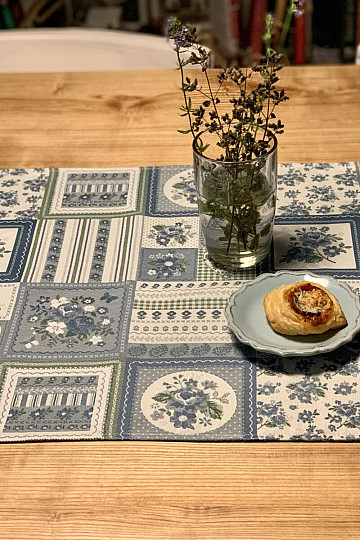 Stolnjak i šal TOSCANA VALERY PATCHWORK plavi