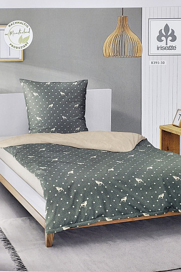 Luksuzna posteljina od flanela IRISETTE 8395-30 PANDA zelena
