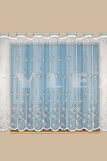 Jacquard zavjesa A3466 CLIPING FLOWERS bijela