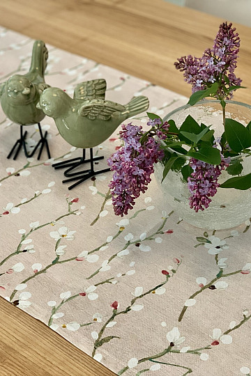 Stolnjak i šal NOA Twigs small pink