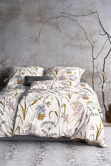 Luksuzna posteljina od flanela IRISETTE KOALA 8425-90 MEADOW GRASS bijela