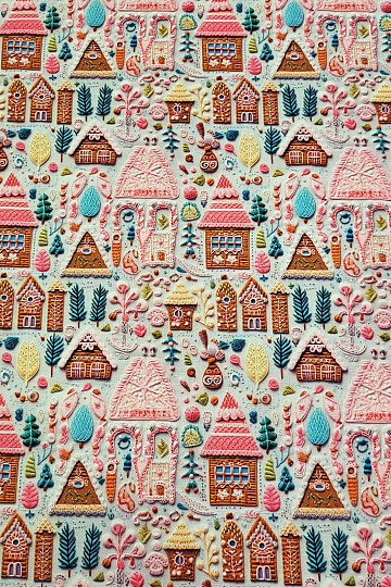 GINGERBREAD COTTAGE pamučna tkanina