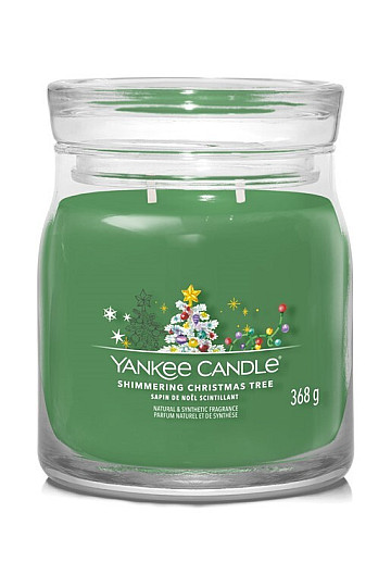 svijeća YC miris SHIMMERING CHRISTMAS TREE GLASS MEDIUM 2 fitilja