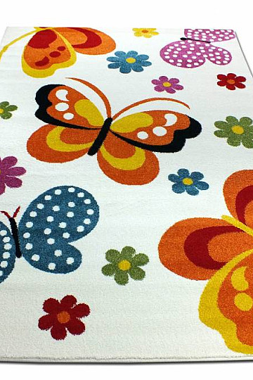 Dječji tepih MONDO NOVO Butterflies bijeli
