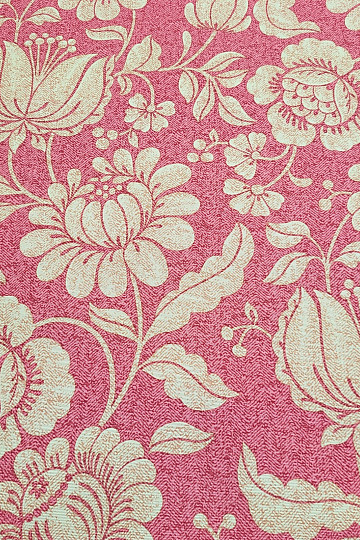 Dekorativna tkanina GOLDEN FLOWERS crvena podloga