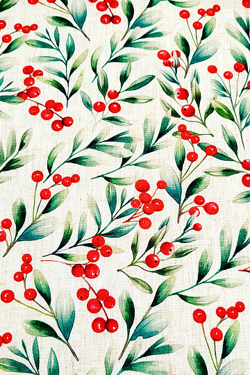 Dekorativna tkanina BOŽIĆNE BOBICE