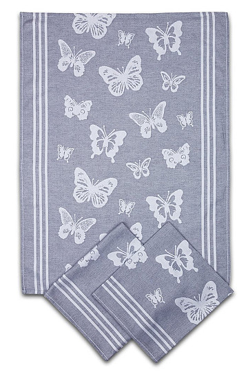 Ručnici BUTTERFLIES GREY 3kom