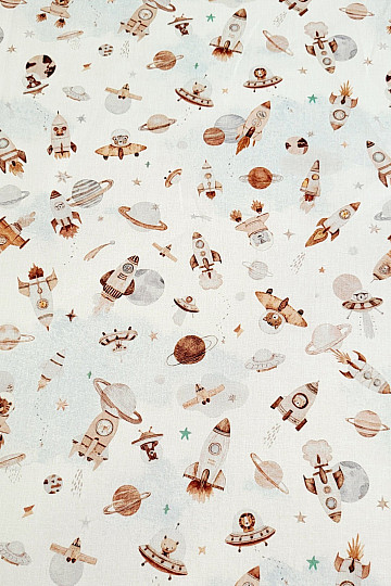 Pamučna tkanina SPACE FUZBUZ