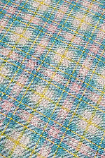 Dekorativna tkanina DEMER ZELENO RUŽIČASTA