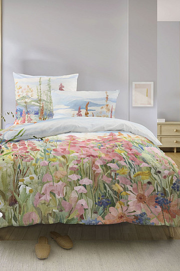 IRISETTE luksuzni pamučni saten BEŽ BIJELI KARIRANO