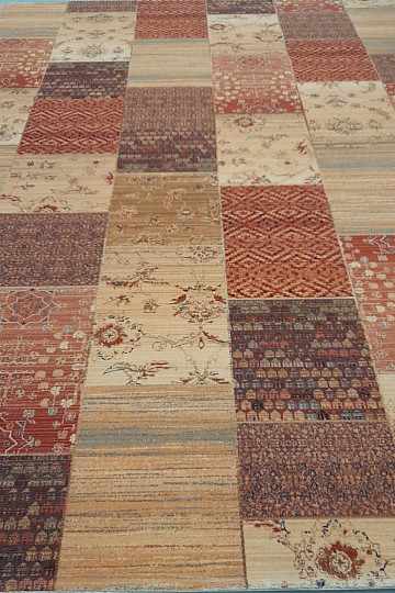 Luksuzni vuneni tepisi KASHQAI PATCHWORK krem boje