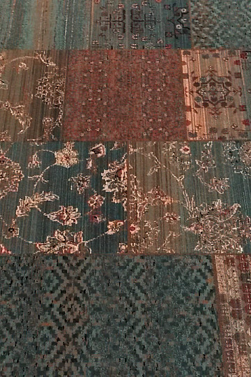 Luksuzni vuneni tepisi ROYAL PATCHWORK zeleni
