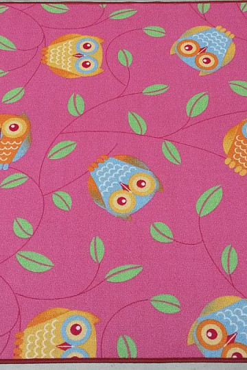 Tepih za djevojčice OWLS - Happy owl pink