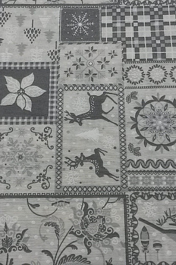 Dekorativna tkanina Božić TIROL siva