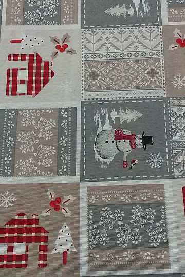 Dekorativna tkanina Christmas SANTA siva