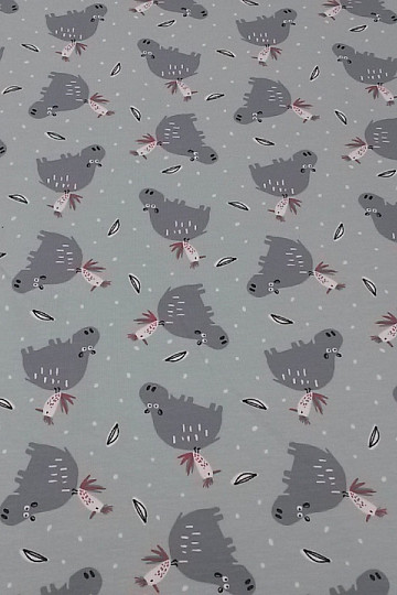 Pamučni pleteni print HIPPO HIPIZ mentol