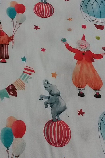 Dječji pamučni saten CIRKUS digitalni print