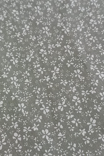 Khaki FLOWERS pamučna tkanina