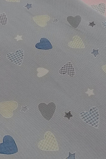Dječja dekorativna tkanina SRCE plava