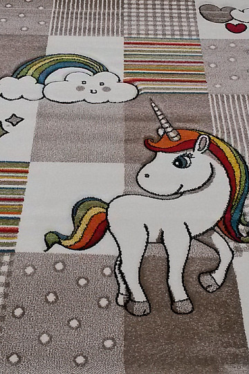 Dječji komadni tepih Unicorn bež