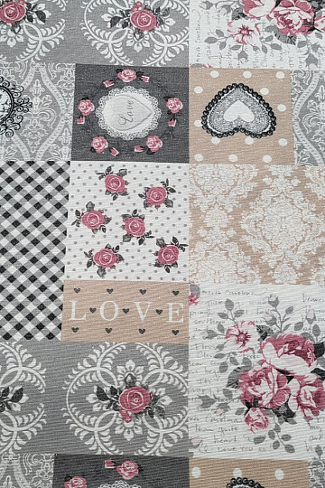 Dekorativna tkanina LIA sivi patchwork