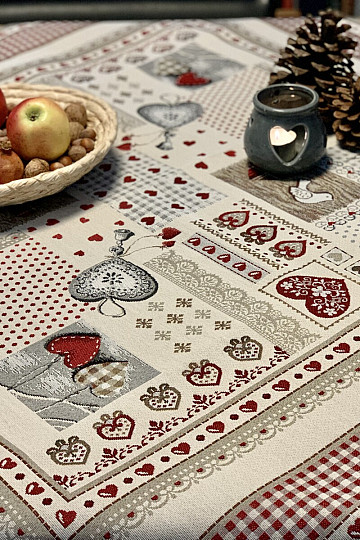 Tapiserijski stolnjak i šal SRCE PRIRODE