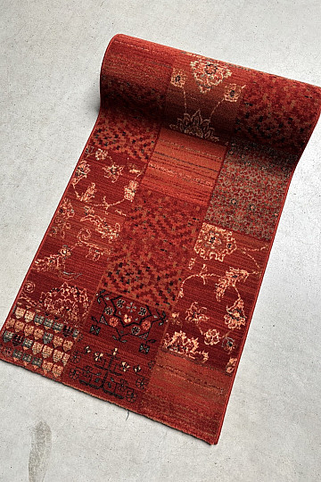 Luksuzna vunena trkačica ROYAL PATCHWORK crvena