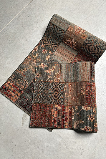 Luksuzna vunena trkačica ROYAL PATCHWORK zelena