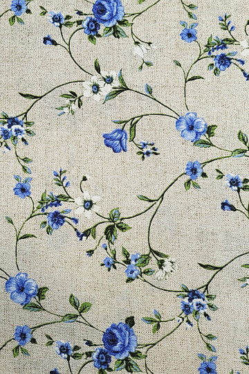 Dekorativna tkanina Flowers RAME plava