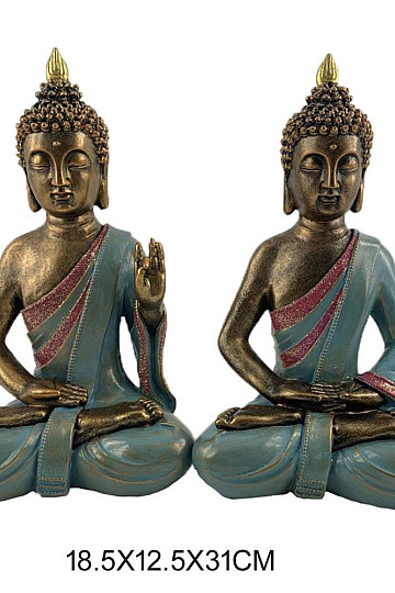 Soška BUDDHA-TIRKIZ 18,5x12x31 cm