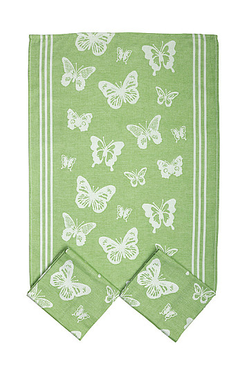 Kuhinjske krpe BUTTERFLY GREEN 3 kom