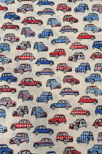 Pamučna tkanina CARS crveno-plava