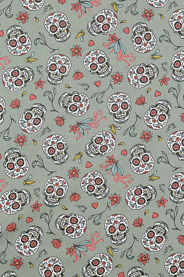 Pamučna tkanina SKULL kaki