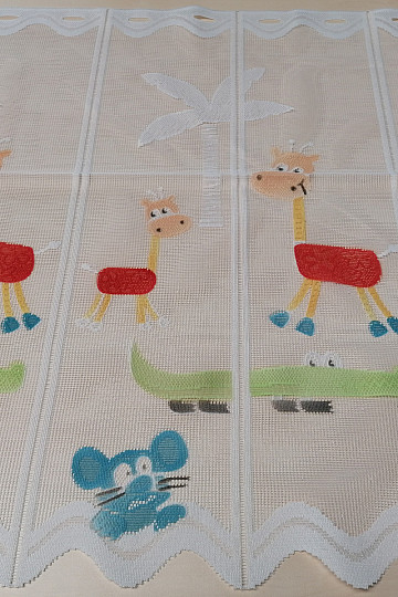 Dječja zavjesa na vitraž - jacquard ŽIVOTINJE