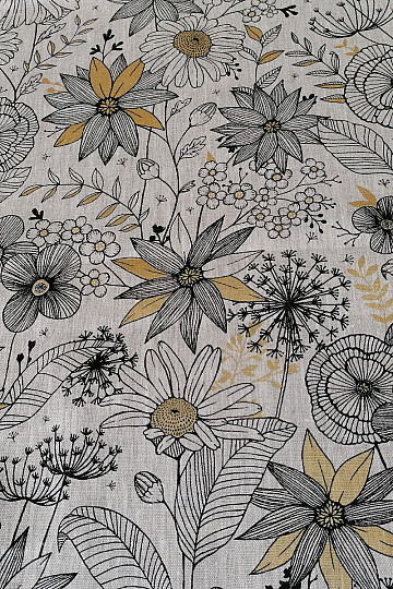 DAISY GOLD lanena tkanina
